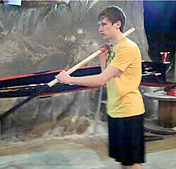 Corey at Cave practice